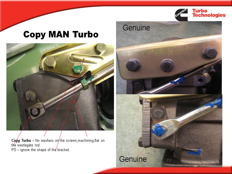 Copy MAN Turbo Copy Turbo – No washers on the screws,machining,flat on  the